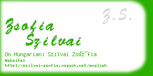 zsofia szilvai business card